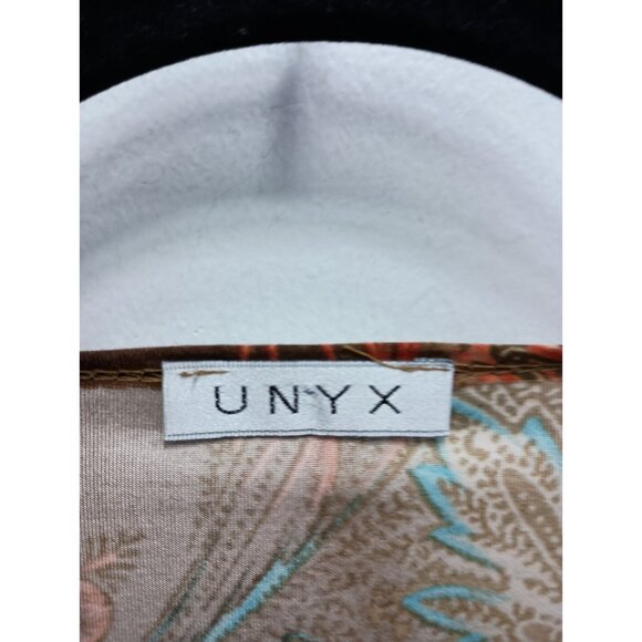 Vintage 90s Unix Womens Crop Top Large Brown Paisley Flared Sleeve BOHO Fairy - Picture 7 of 10